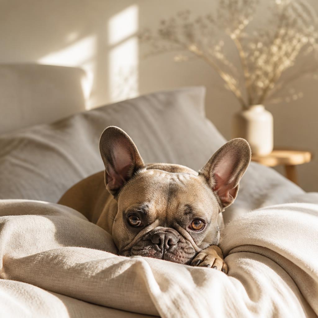 A dog resting in golden light